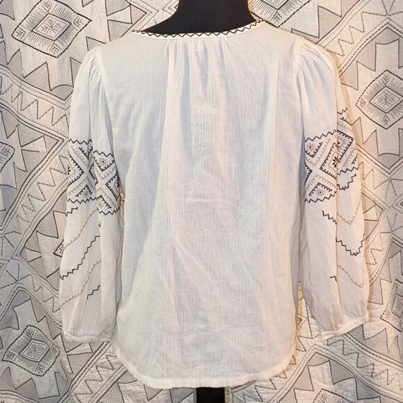 Madewell | Embroidered Peasant Top - Picture 7 of 7